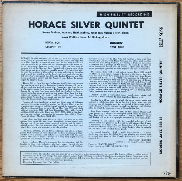 The Horace Silver Quintet ~ Horace Silver Quintet Volume 3 (Vinyl) - Djungel & Jazz