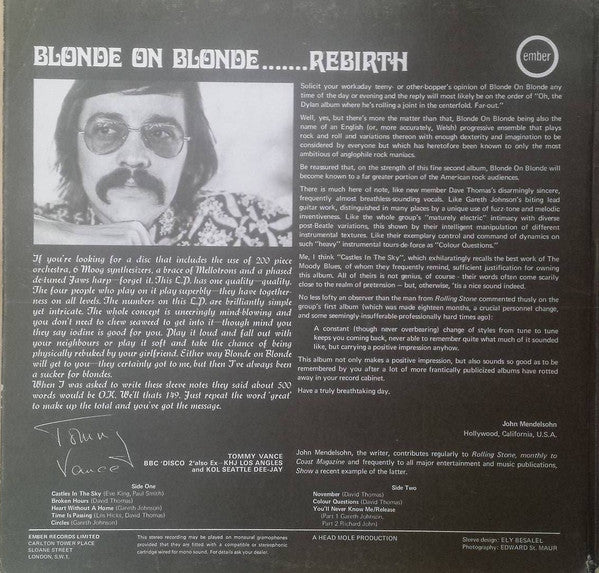 Blonde On Blonde  ~ Rebirth (Vinyl) - Djungel & Jazz