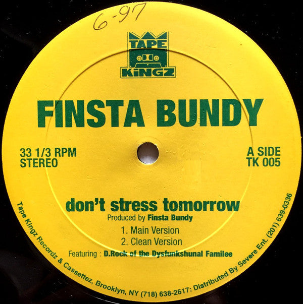 Finsta Bundy ~ Don't Stress Tomorrow (Vinyl) - Djungel & Jazz