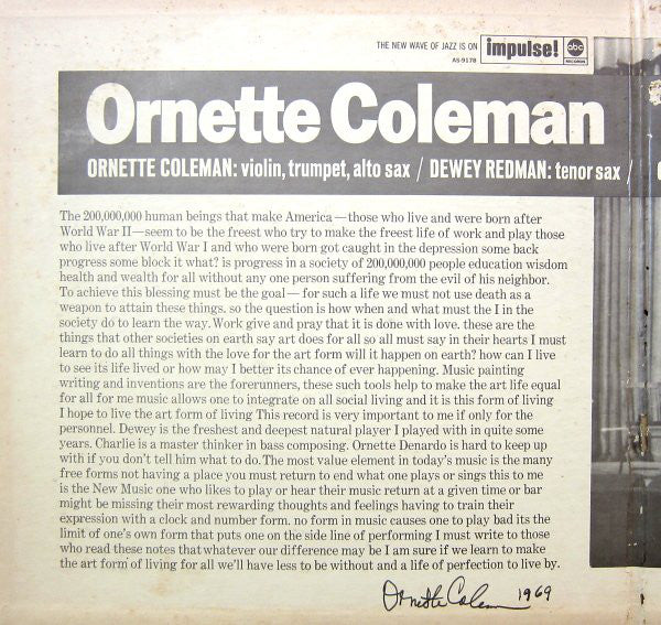 Ornette Coleman ~ Ornette At 12 (Vinyl) - Djungel & Jazz