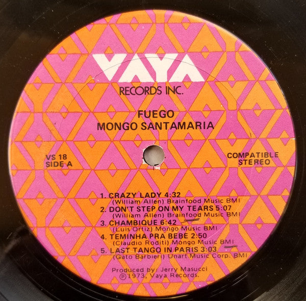 Mongo Santamaria : Fuego (LP, Album, Gat)
