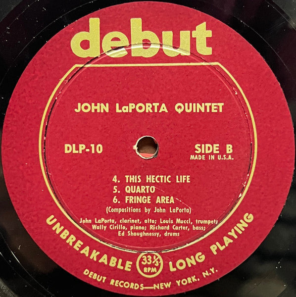 John LaPorta Quintet, Louis R. Mucci ~ John LaPorta Quintet With Louis Mucci (Vinyl) - Djungel & Jazz