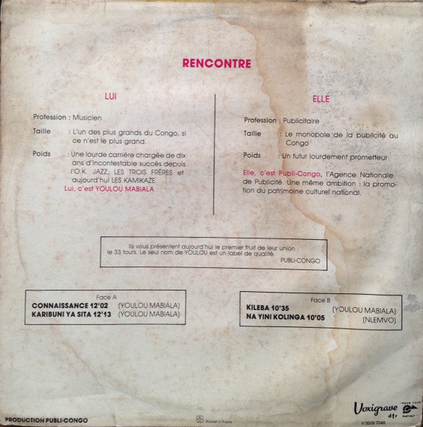 Youlou Mabiala Et Kamikaze Loningisa ~ Untitled (Vinyl) - Djungel & Jazz