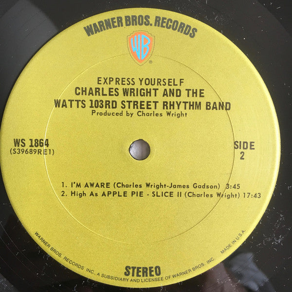 Charles Wright & The Watts 103rd St Rhythm Band ~ Express Yourself (Vinyl) - Djungel & Jazz