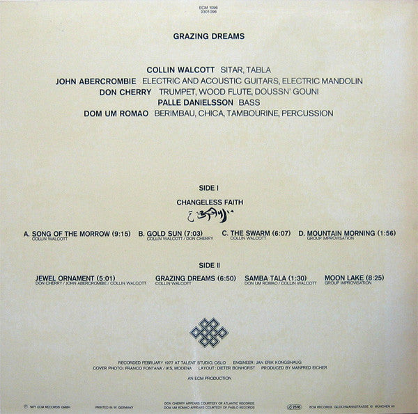 Collin Walcott ~ Grazing Dreams (Vinyl) - Djungel & Jazz