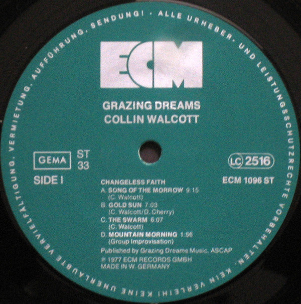 Collin Walcott ~ Grazing Dreams (Vinyl) - Djungel & Jazz