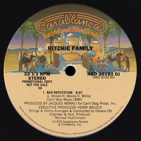 Ritchie Family* : Put Your Feet To The Beat (12", Single, Promo)