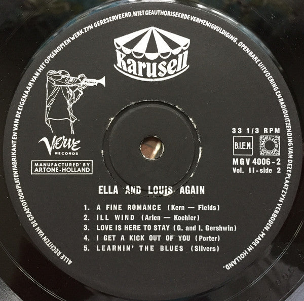 Ella Fitzgerald & Louis Armstrong ~ Ella And Louis Again Volume 2 (Vinyl) - Djungel & Jazz