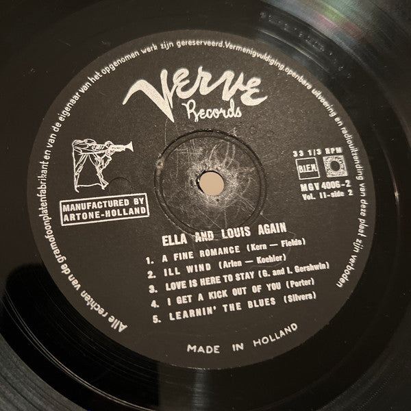 Ella Fitzgerald & Louis Armstrong ~ Ella And Louis Again Volume 2 (Vinyl) - Djungel & Jazz