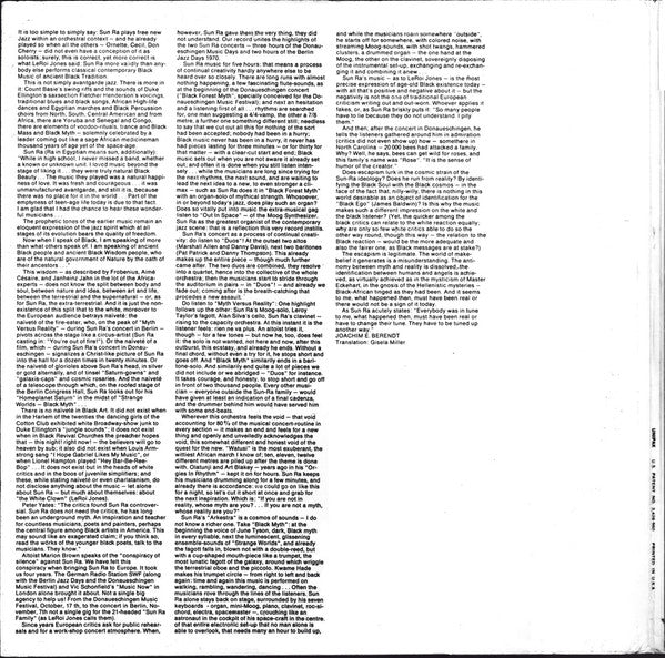 The Sun Ra Arkestra ~ It's After The End Of The World (Live At The Donaueschingen And Berlin Festivals) (Vinyl) - Djungel & Jazz