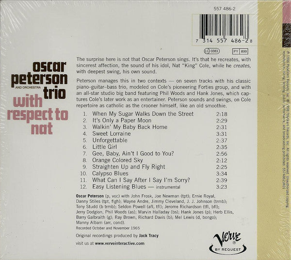 Oscar Peterson Trio ~ With Respect To Nat (Vinyl) - Djungel & Jazz
