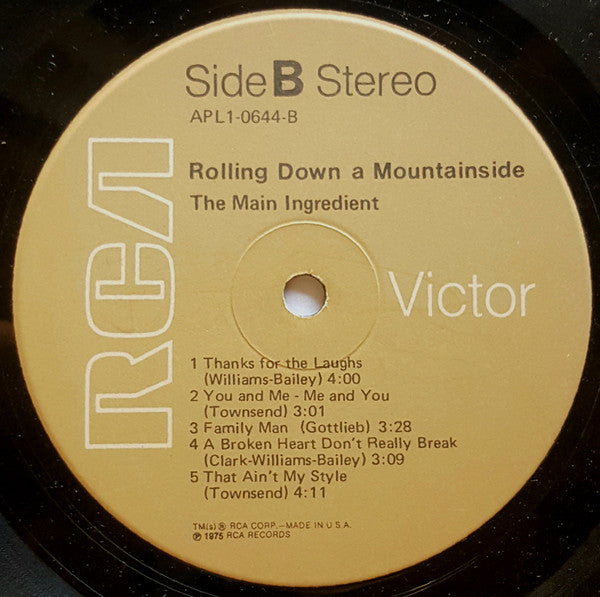 The Main Ingredient ~ Rolling Down A Mountainside (Vinyl) - Djungel & Jazz