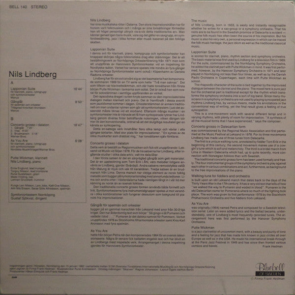 Nils Lindberg, Putte Wickman, Norrköping Symphony Orchestra, Gustaf Sjökvist ~ Lapponian Suite (Vinyl) - Djungel & Jazz