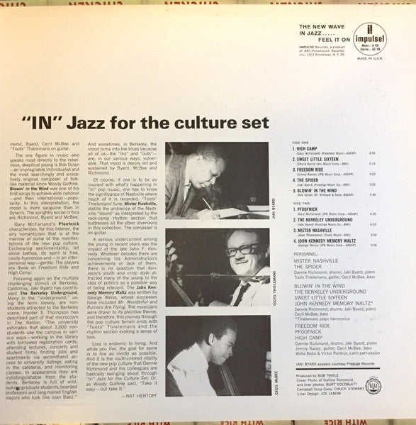 Dannie Richmond's "In" Crowd ~ "In" Jazz For The Culture Set (Vinyl) - Djungel & Jazz