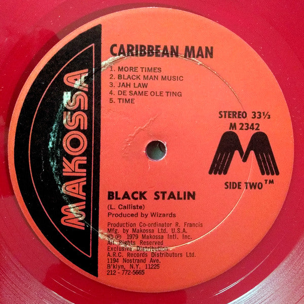 Black Stalin : To The Caribbean Man (LP, Album, Red)