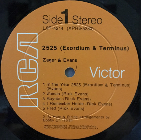 Zager & Evans ~ 2525 (Exordium & Terminus) (Vinyl) - Djungel & Jazz