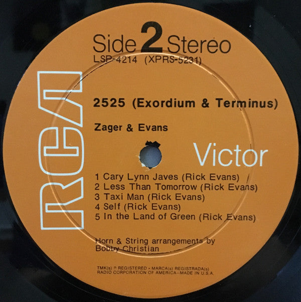 Zager & Evans ~ 2525 (Exordium & Terminus) (Vinyl) - Djungel & Jazz