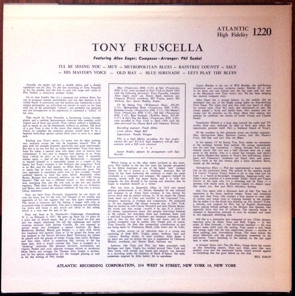 Tony Fruscella = トニー・フラッセラ ~ Tony Fruscella = トランペットの詩人トニー・フラッセラ (Vinyl) - Djungel & Jazz