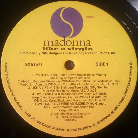 Madonna : Like A Virgin (LP, Album)