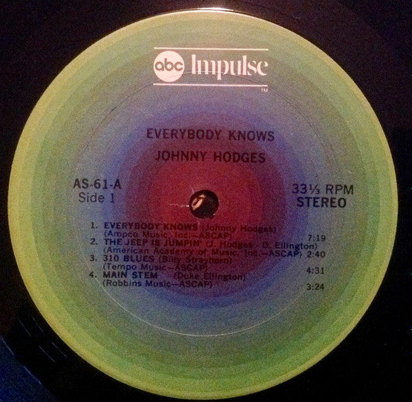 Johnny Hodges ~ Everybody Knows (Vinyl) - Djungel & Jazz