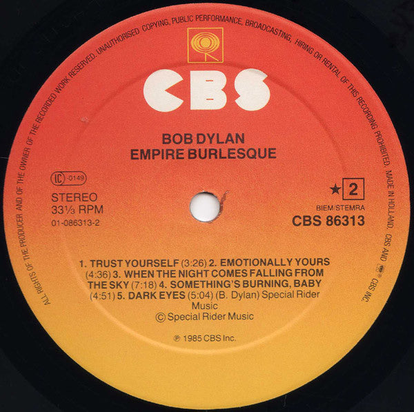 Bob Dylan ~ Empire Burlesque (Vinyl) - Djungel & Jazz
