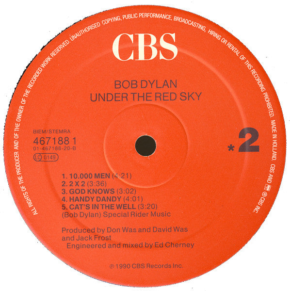 Bob Dylan : Under The Red Sky (LP, Album)