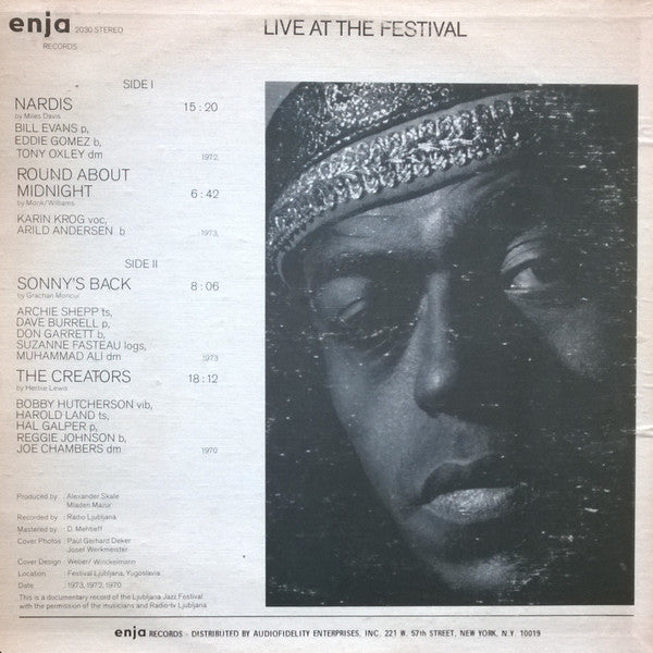 Bobby Hutcherson, Harold Land, Bill Evans, Eddie Gomez, Archie Shepp, Karin Krog ~ Live At The Festival (Vinyl) - Djungel & Jazz