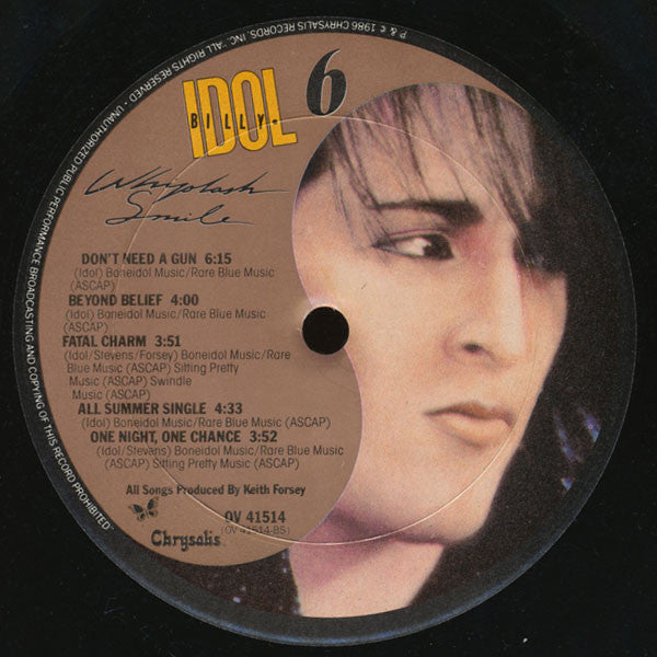 Billy Idol ~ Whiplash Smile (Vinyl) - Djungel & Jazz