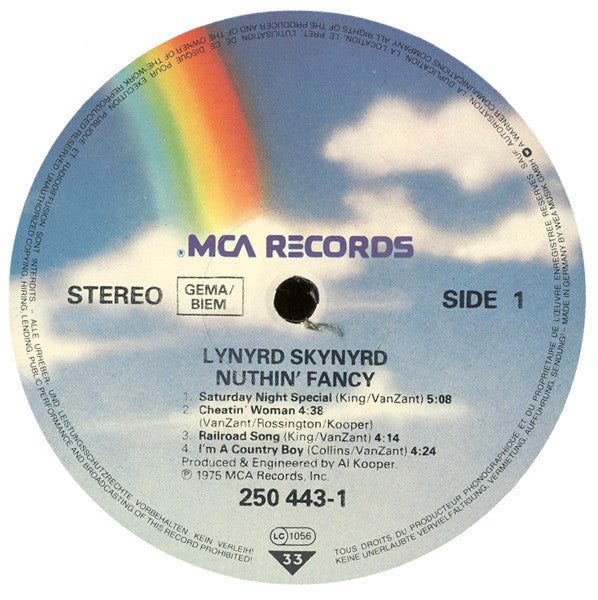 Lynyrd Skynyrd : Nuthin' Fancy (LP, Album, RE)