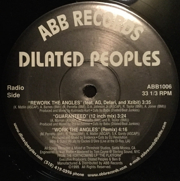 Dilated Peoples ~ Rework The Angles / Guaranteed (12 Inch Mix) / Work The Angles (Remix) (Vinyl) - Djungel & Jazz