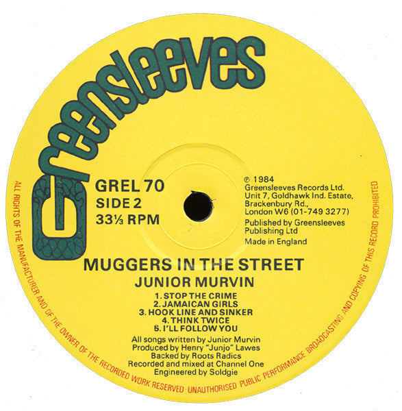 Junior Murvin : Muggers In The Street (LP, Album)