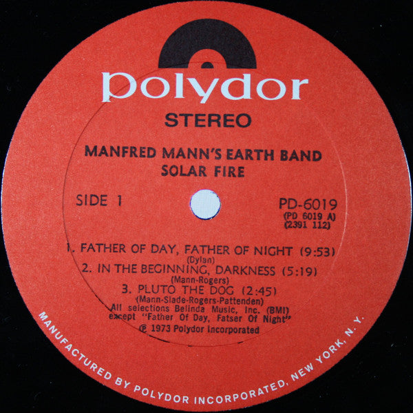 Manfred Mann's Earth Band ~ Solar Fire (Vinyl) - Djungel & Jazz