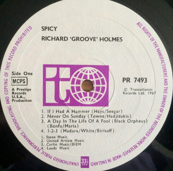 Richard "Groove" Holmes ~ Spicy (Vinyl) - Djungel & Jazz