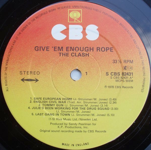 The Clash ~ Give 'Em Enough Rope (Vinyl) - Djungel & Jazz