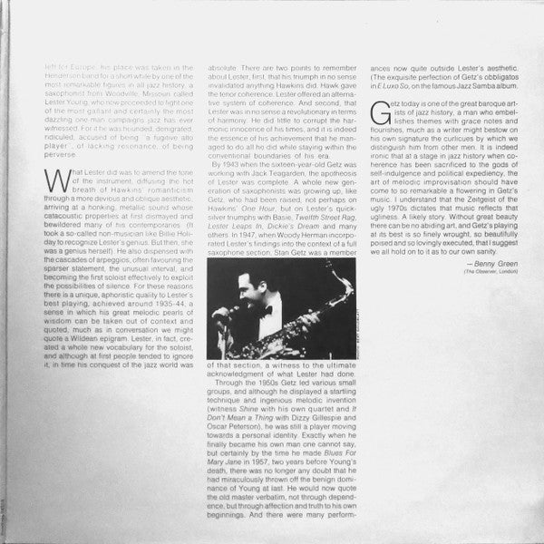 Stan Getz ~ Stan Getz (Vinyl) - Djungel & Jazz