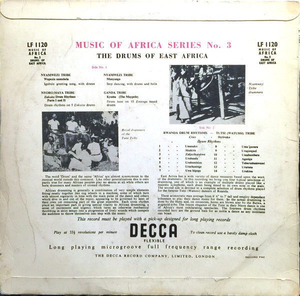 Various ~ Music Of Africa Series No. 3. The Drums Of East Africa (Vinyl) - Djungel & Jazz