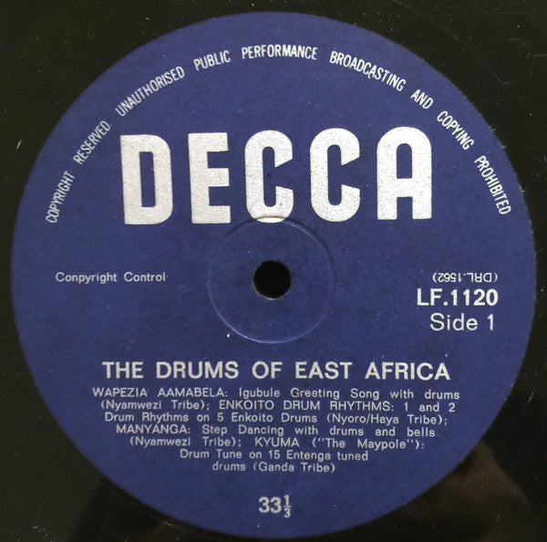 Various ~ Music Of Africa Series No. 3. The Drums Of East Africa (Vinyl) - Djungel & Jazz