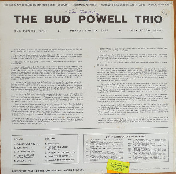 The Bud Powell Trio : The Bud Powell Trio (LP, Album, RE)