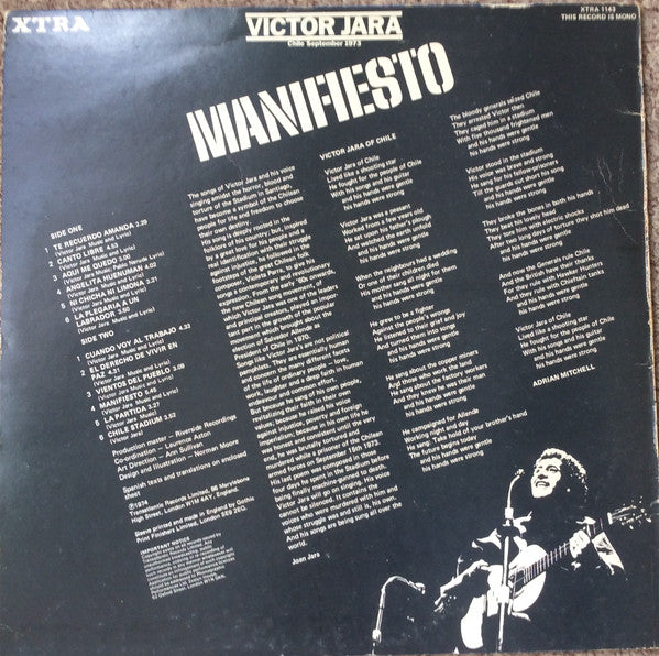 Victor Jara ~ Manifiesto Chile September 1973 (Vinyl) - Djungel & Jazz