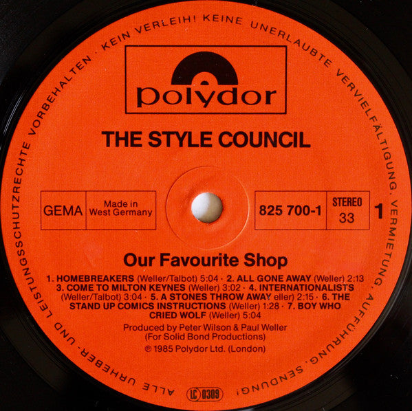 The Style Council : Our Favourite Shop (LP, Album, Wal)