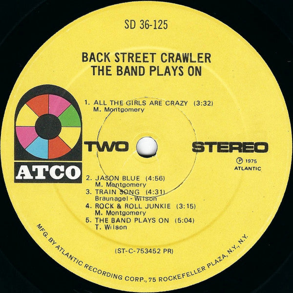 Back Street Crawler : The Band Plays On (LP, Album, PR-)