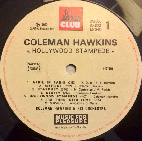Coleman Hawkins & Son Orchestre* : Hollywood Stampede (LP, Comp, Mono, RE, RM)