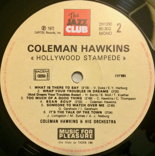 Coleman Hawkins & Son Orchestre* : Hollywood Stampede (LP, Comp, Mono, RE, RM)