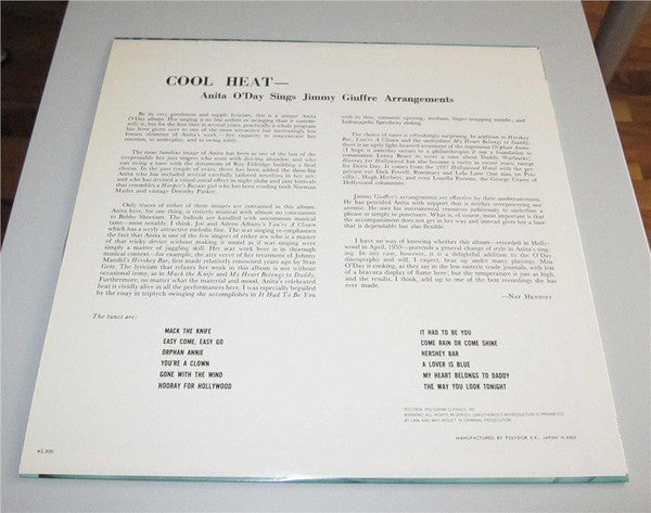Anita O'Day, Jimmy Giuffre ~ Cool Heat (Vinyl) - Djungel & Jazz