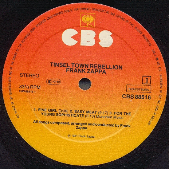 Frank Zappa ~ Tinsel Town Rebellion (Vinyl) - Djungel & Jazz