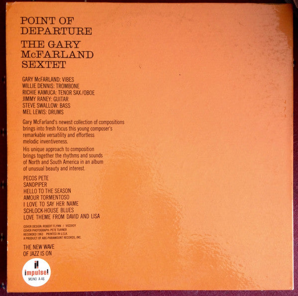 The Gary McFarland Sextet ~ Point Of Departure (Vinyl) - Djungel & Jazz