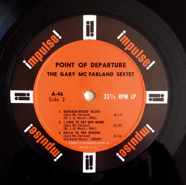 The Gary McFarland Sextet ~ Point Of Departure (Vinyl) - Djungel & Jazz