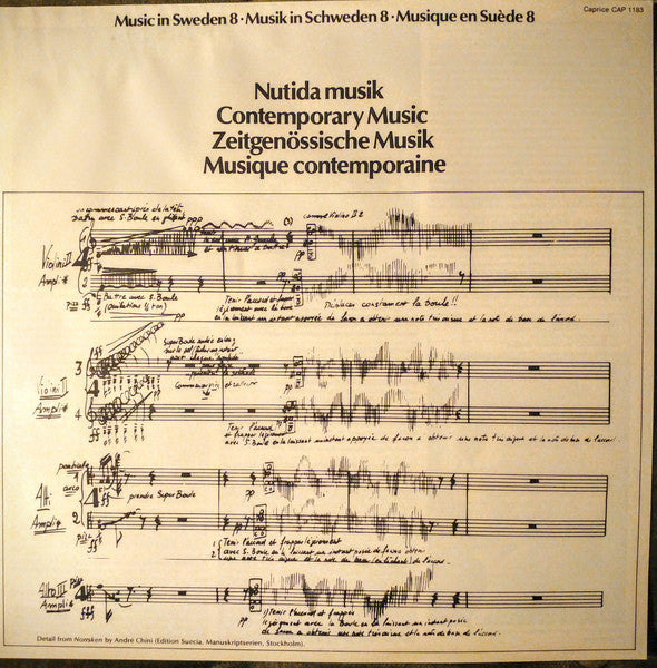 Various ~ Music In Sweden 8: Nutida Musik = Contemporary Music = Zeitgenössische Musik = Musique Contemporaine (Vinyl) - Djungel & Jazz