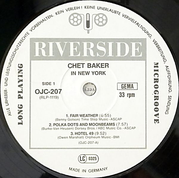 Chet Baker ~ In New York (Vinyl) - Djungel & Jazz