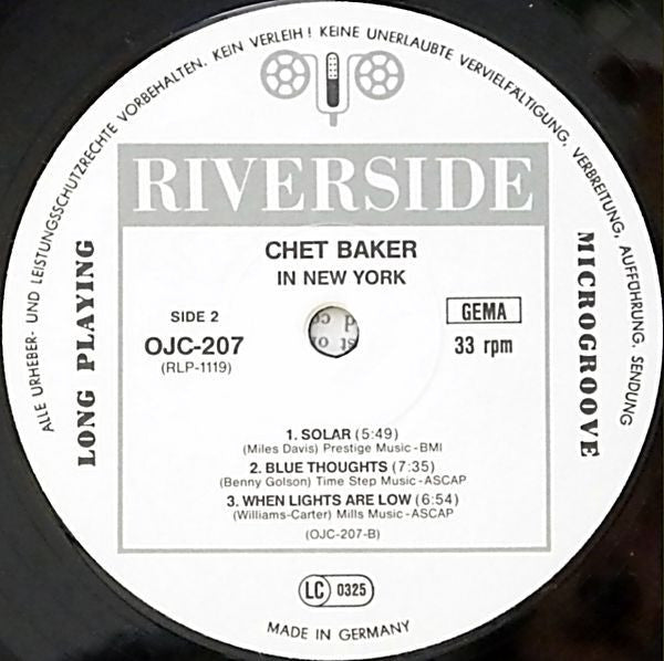 Chet Baker ~ In New York (Vinyl) - Djungel & Jazz